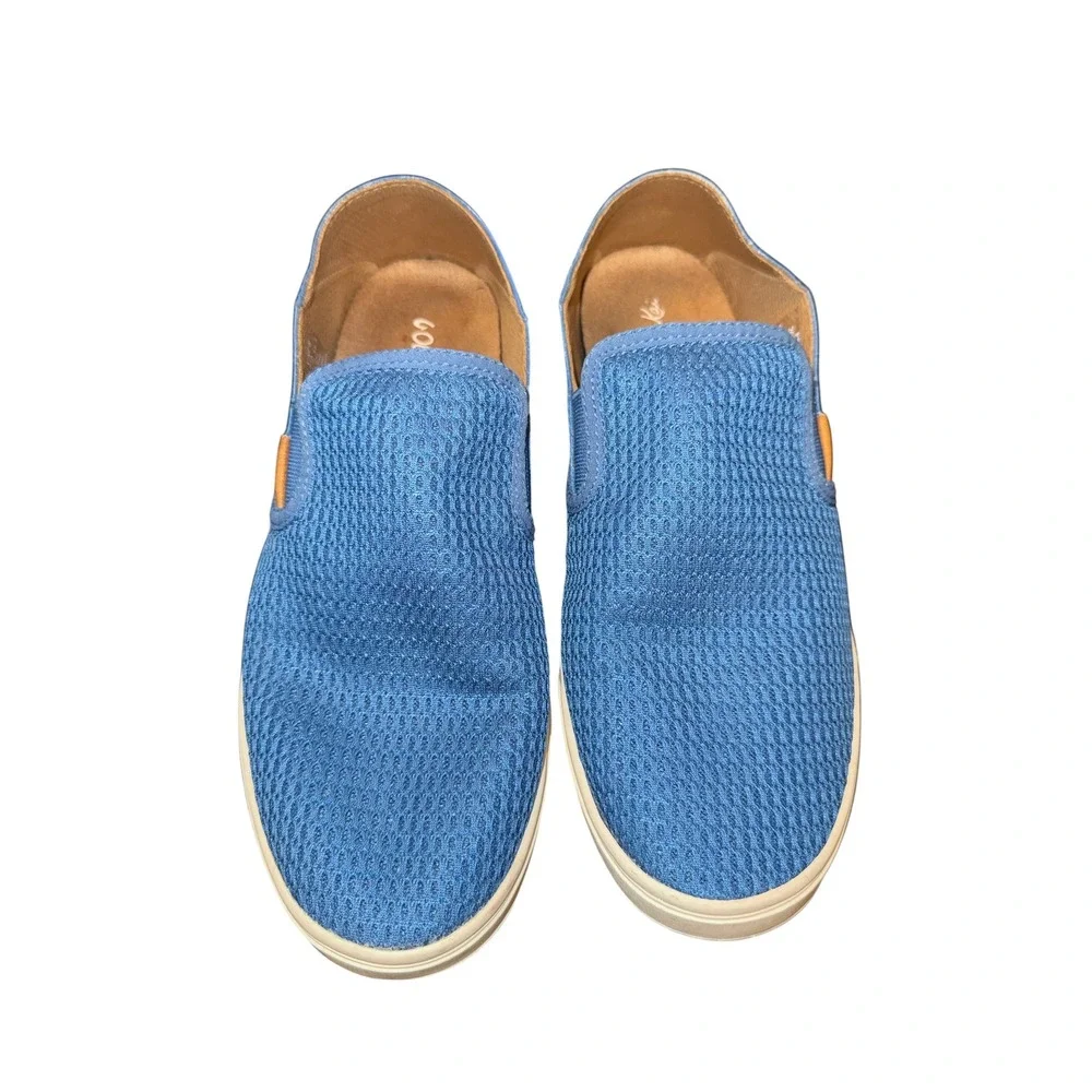 Olukai Pehuea Sneakers Women 8.5 Blue  Slip On Mesh Drop-In Heel 20271-CSCS